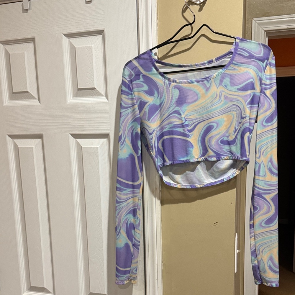 Forever 21 Purple Swirl Crop Top